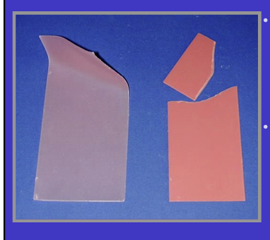<p>very rigid and brittle at RT compared to pink sheet wax which will bend easily at room RT</p><p>a record taken in the pink could distort without you noticing before it reaches the lab whereas beauty wax will fracture if damaged </p>