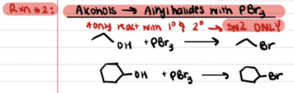 <ul><li><p>Inversion of Stereochem (SN2)</p></li></ul><p></p>