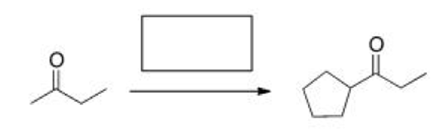 <p>Select the appropriate sequence of reactions to accomplish the following synthesis.</p><p>A. [1] Br2, CH3CO2H; [2] Li2CO3, LiBr, DMF; [3] CH3CH2CH2CH2Br</p><p>B. [1] Br2, CH3CO2H; [2] Mg, Et2O; [3] CH3CH2CH2CH2Br</p><p>C. [1] LDA; [2] BrCH2CH2CH2CH2Br; [3] NaOEt</p><p>D. [1] NaOEt; [2] BrCH2CH2CH2CH2Br; [3] LDA</p>