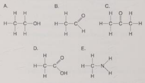 <p>Which molecule can increase the concentration of a hydrogen ions in a solution and is therefore an organic acid?</p>