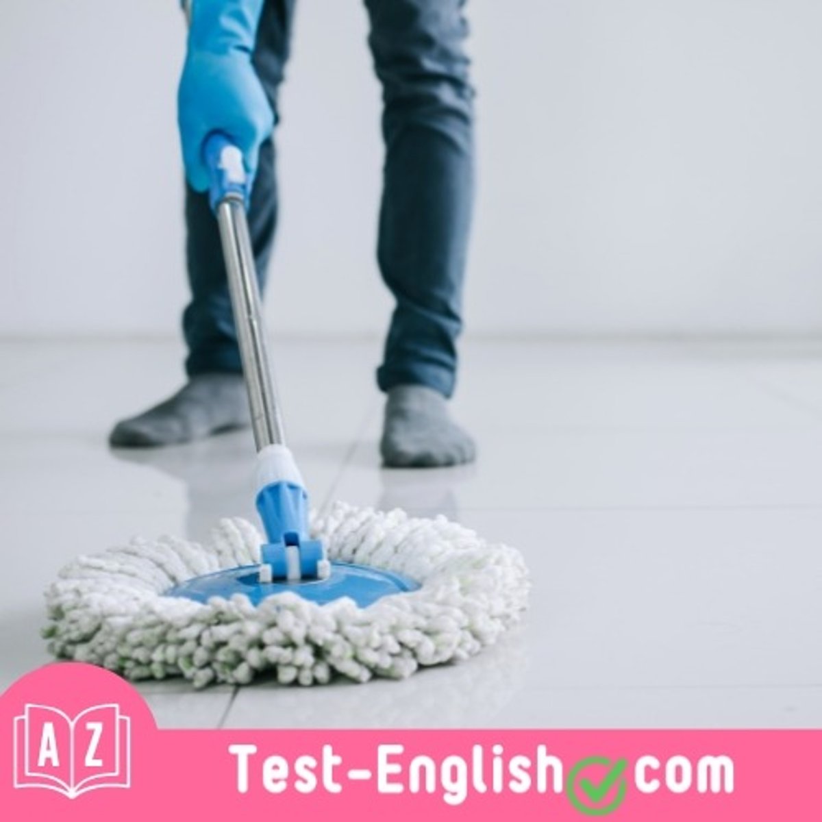 <p>After sweeping, I _____ the floor to make it shine.</p>