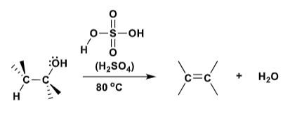 <ol><li><p>Alcohol protonation (OH bonds with H)</p></li><li><p>Carbocation formation (H2O leaves)</p></li><li><p>A base takes a proton (H) from the carbocation</p></li><li><p>The 2 electrons from the proton from a double bond, forming the alkene</p></li></ol>