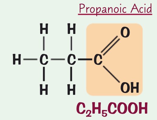 <p>structural formula: <span>CH<sub>3</sub>CH<sub>2</sub>COOH</span></p>