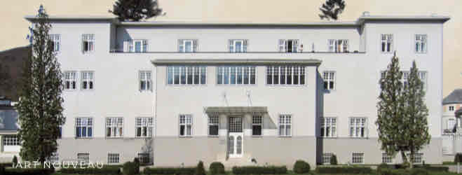 <p>As an architect, Hoffman built the __________________ near Vienna; an austere, symmetrical block with white walls and minimal external ornament. The interiors are simple, yet patterns of squares in black and white tiled floors, and a simple chair for the dining hall, look toward the austerity.</p>