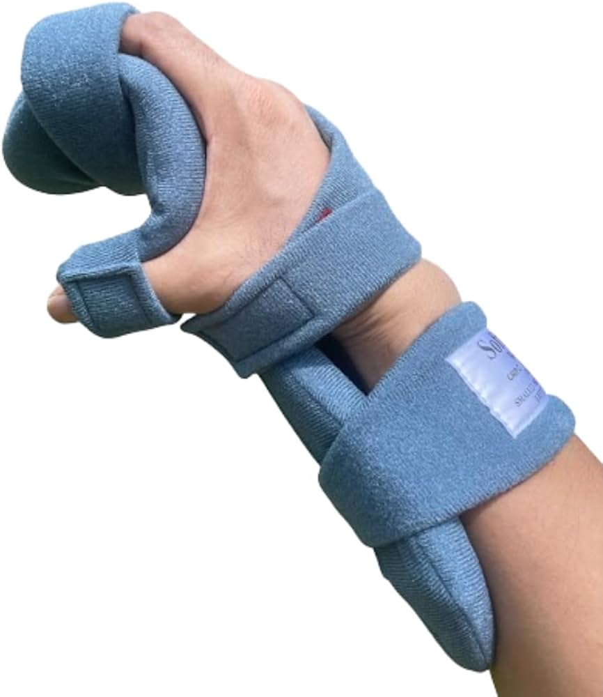 <p>Night splint for C1-C4 that provides functional position, wrist in 20-30 degrees extension, MPs 15-20 degree flexion, fingers abducted 10-20 degrees flexion, thumb abducted and opposed under first finger, web space and arches supported </p>
