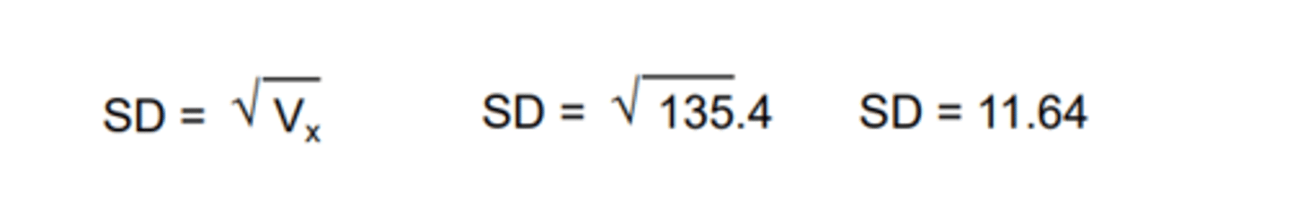 <p>1) standard deviation</p>