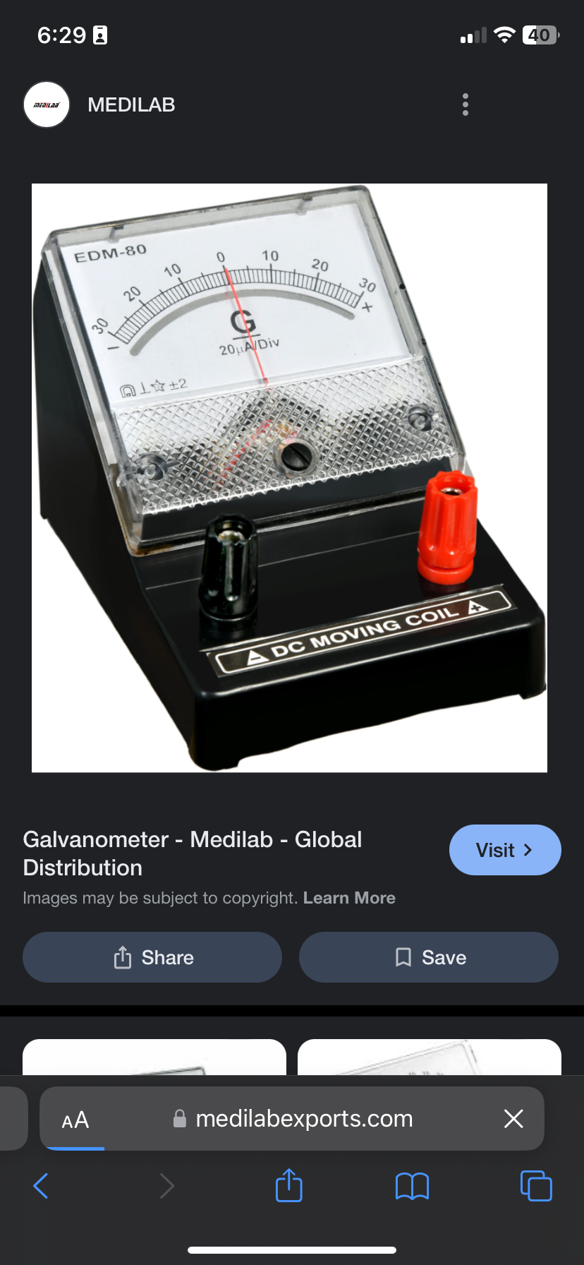 <p><span>A galvanometer is a tool that shows if a small electric current is flowing in a circuit.(often used in Wheatstone bridge)</span></p><p></p>
