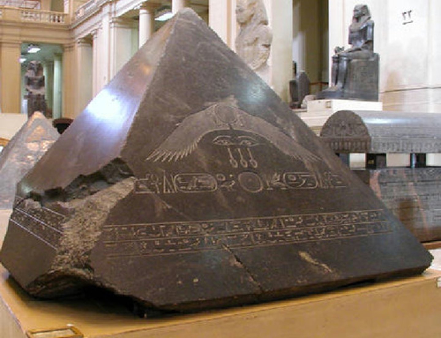 <p>-The primordial mound of earth that rose out of the sea of chaos uponwhich the creator god Ra first appeared</p><p>-Symbol of creation</p><p>-Associated with the sun, rebirth, and the triumph of order over chaos</p><p>-Pyramids mimicked the shape of the mythical original benben stone</p><p>-Pyramidion (the capstone placed at the apex of pyramids later in theOld Kingdom) were also a symbolic representation</p>
