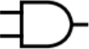 <p>A D shape that takes two inputs and has one output</p>