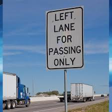 <p>What does Left Lane for Passing Only mean?</p>
