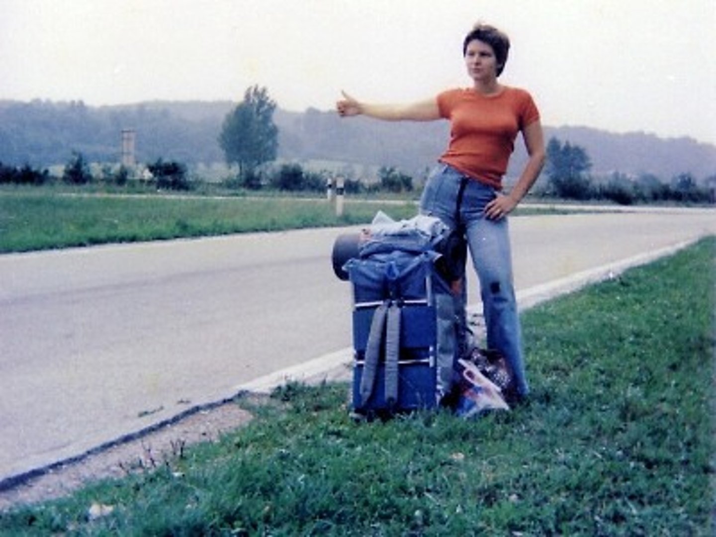 <p>to hitchhike</p>
