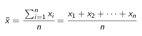 <p>The average of a data set, calculated by adding all values together and dividing by the number of values. </p>