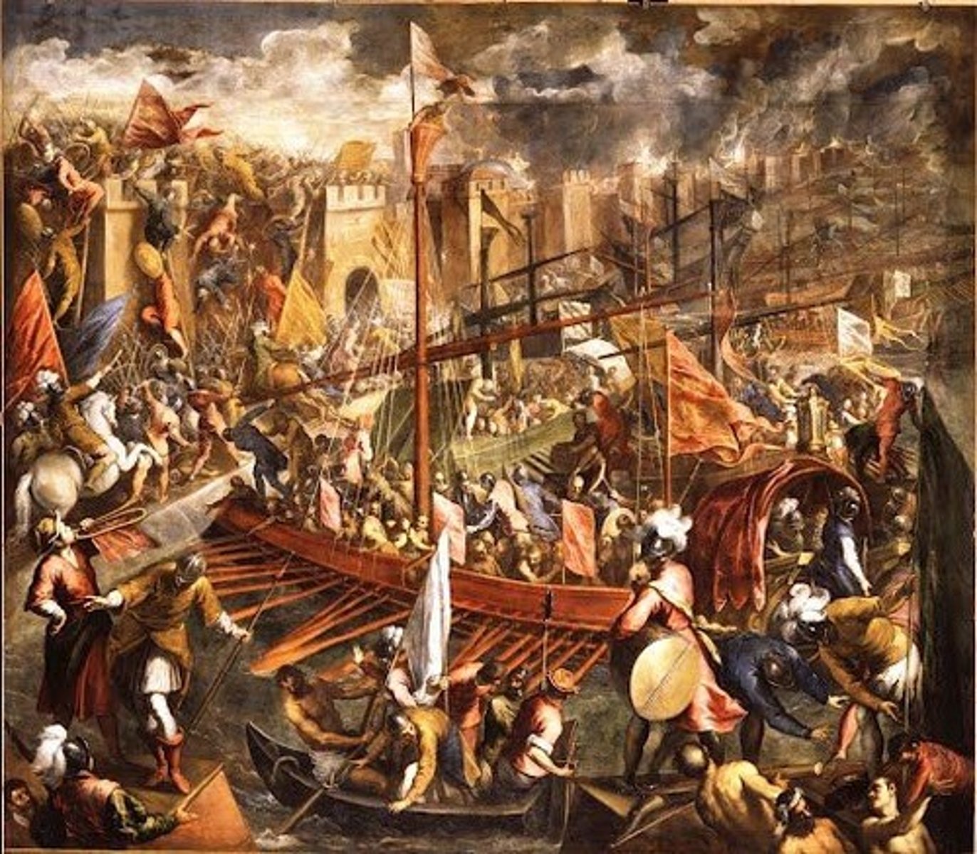 <p>- Byzantine Empire could not fully recover from the Fourth Crusade</p><p>- Black Death (bubonic plague) came around 14th century and wiped half of its population</p><p>- Constantinople was then attacked by the Ottomans with heavy artillery</p>