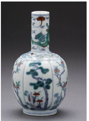 <p>An art critic analyzes this vase with deliberation over the meanings of the dragon, pine, and bamboo painted on the surface. What methods is this critic using?</p>