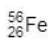 <p>Give the number of protons, neutrons and electrons in this atom of iron. (3)</p>