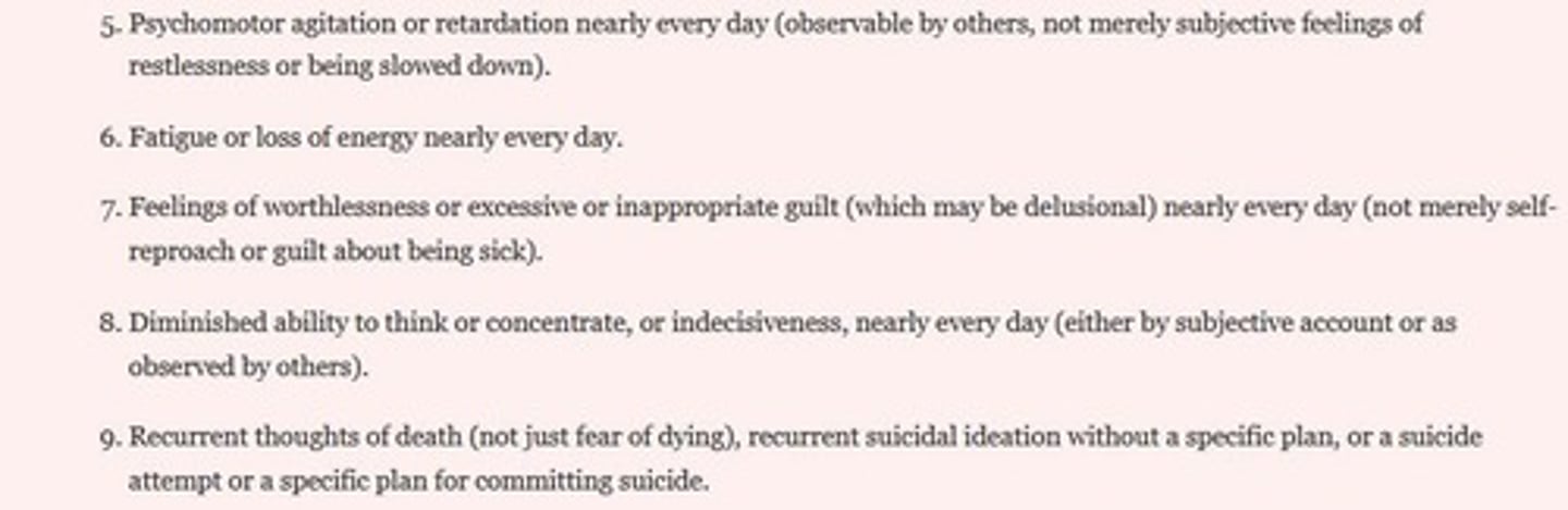 <p>Severe depression with cognitive and physical symptoms.</p>