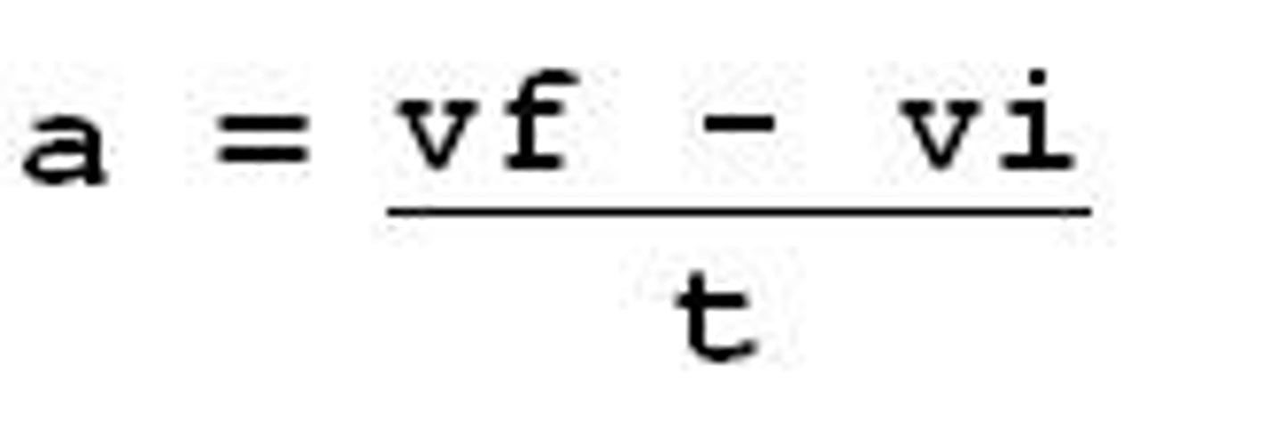 <p>final velocity-initial velocity/time</p>