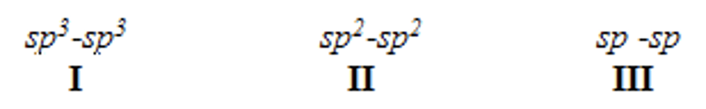 <p>What is the order of decreasing bond length for a C-C bond comprised of the following</p><p>molecular orbitals?</p><p>A) I &gt; III &gt; II</p><p>B) I &gt; II &gt; III</p><p>C) III &gt; II &gt; I</p><p>D) II &gt; III &gt; I</p>