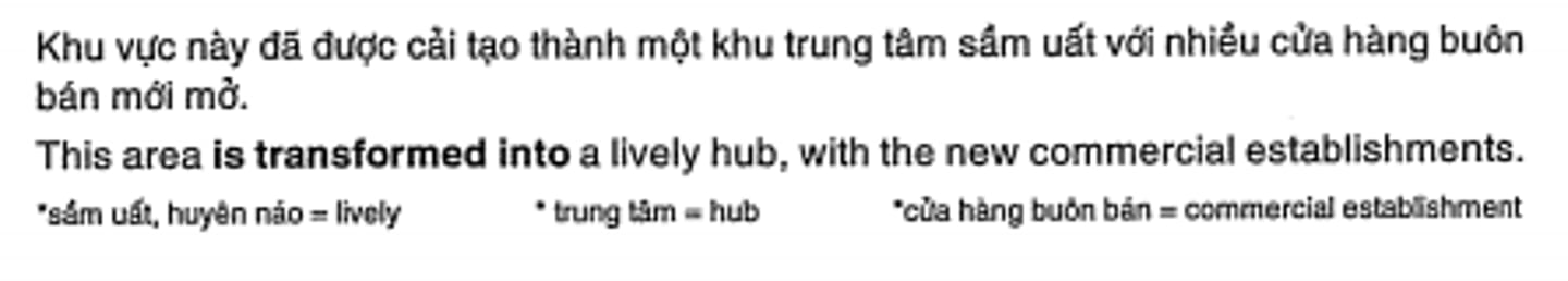 <p>A được cải tạo thành B</p>