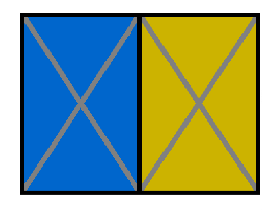 <p>you see yellow in gray X from blue box because blue is sending lateral inhibition to X, suppressing the blue and bleu is opposite of yellow </p>