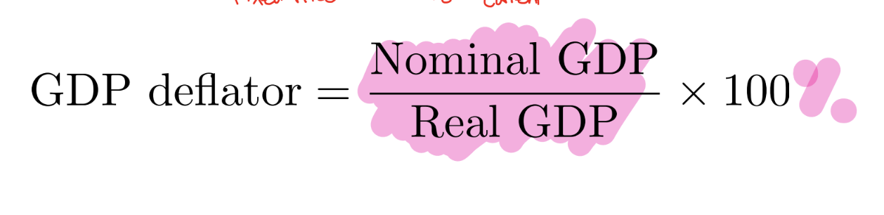 <p><span>price level calculatedas the ratio of nominal GDP to real GDP times 100.</span></p>