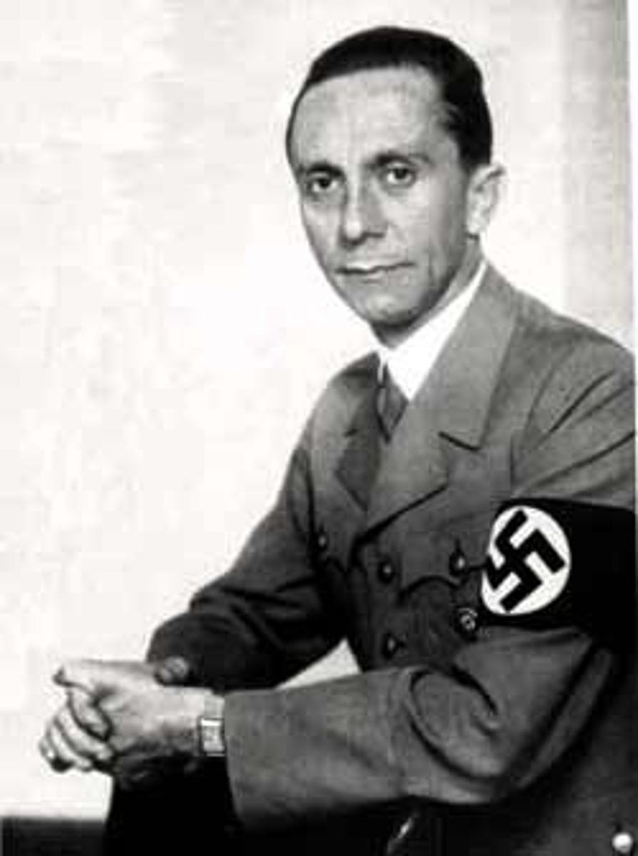 <p>Leading member of the Nazi party</p><p>Propaganda minister (1933-1945), Plenipotentiary for total war (1944-1945), Chancellor (for a day, 1945)</p><p>- Created the Hitler myth</p><p>- Dominated media</p><p>- Voice of regime next to Hitler</p><p>- Delivered the Total War speech demanding absolute self-sacrifice from the German people</p><p>- Committed suicide before being captured</p>