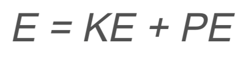 <p>E → total energy</p><p>KE → kinetic energy</p><p>PE → potential energy</p>