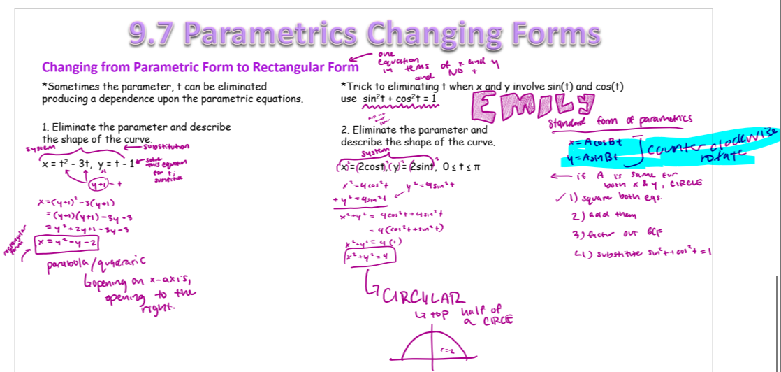 <p>trick—use sin²t + cos²t = 1!!</p>