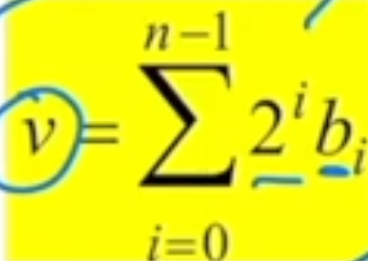 <p><span>v is base 10 value, b is binary digit, and i is digit position</span></p>