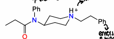 <p>Phenol group attached to a N group binds strongly to TT-TT stacking, NH+ is ionic site of binding, end phenol group enters P binding site</p>