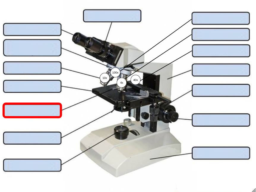 <p>Label the following microscope part.</p>
