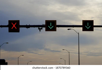 <p>What does a red X over a lane mean?</p>