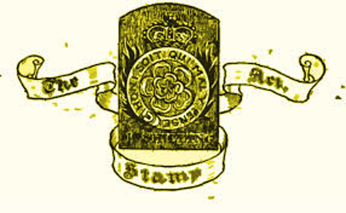 <p>1765; law that taxed printed goods, including: playing cards, documents, newspapers</p>