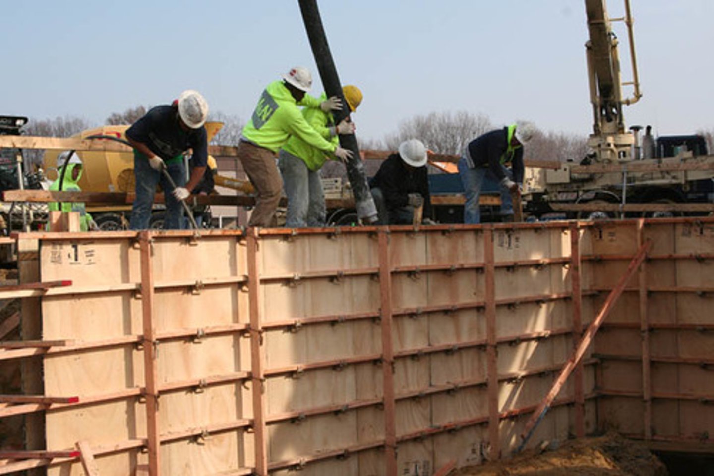 <p>Concrete that is poured in its final location.</p>