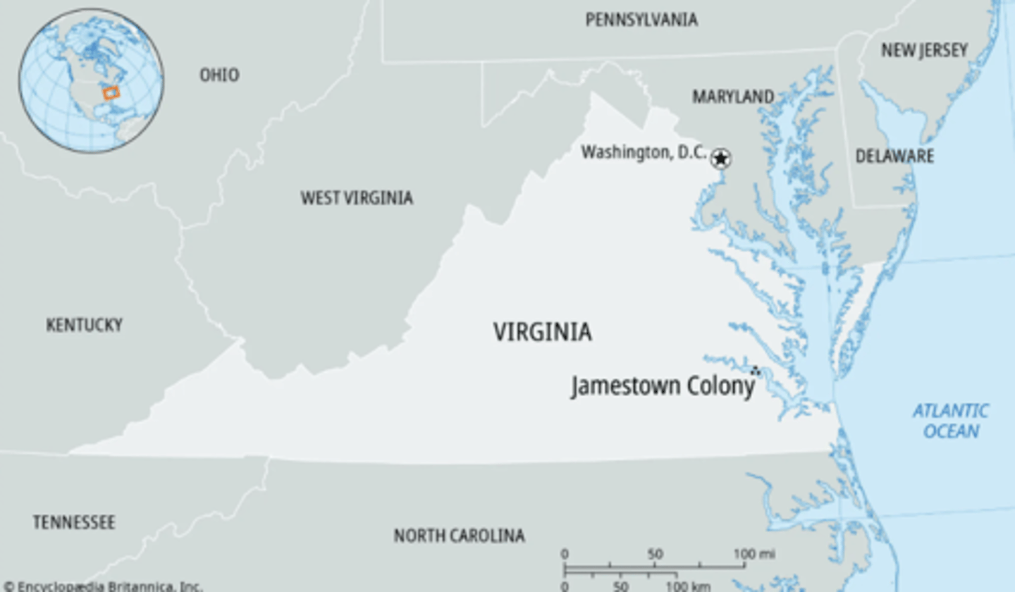 <p>Virginia (first permanent English settlement)</p>