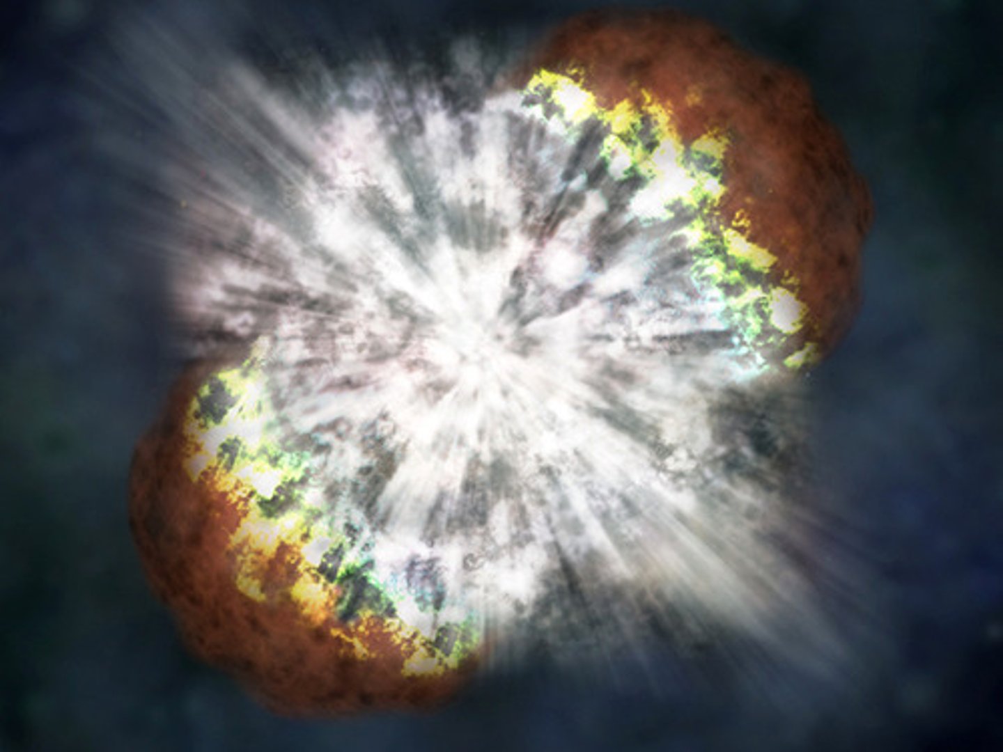 <p>the brilliant explosion of a dying supergiant star</p>