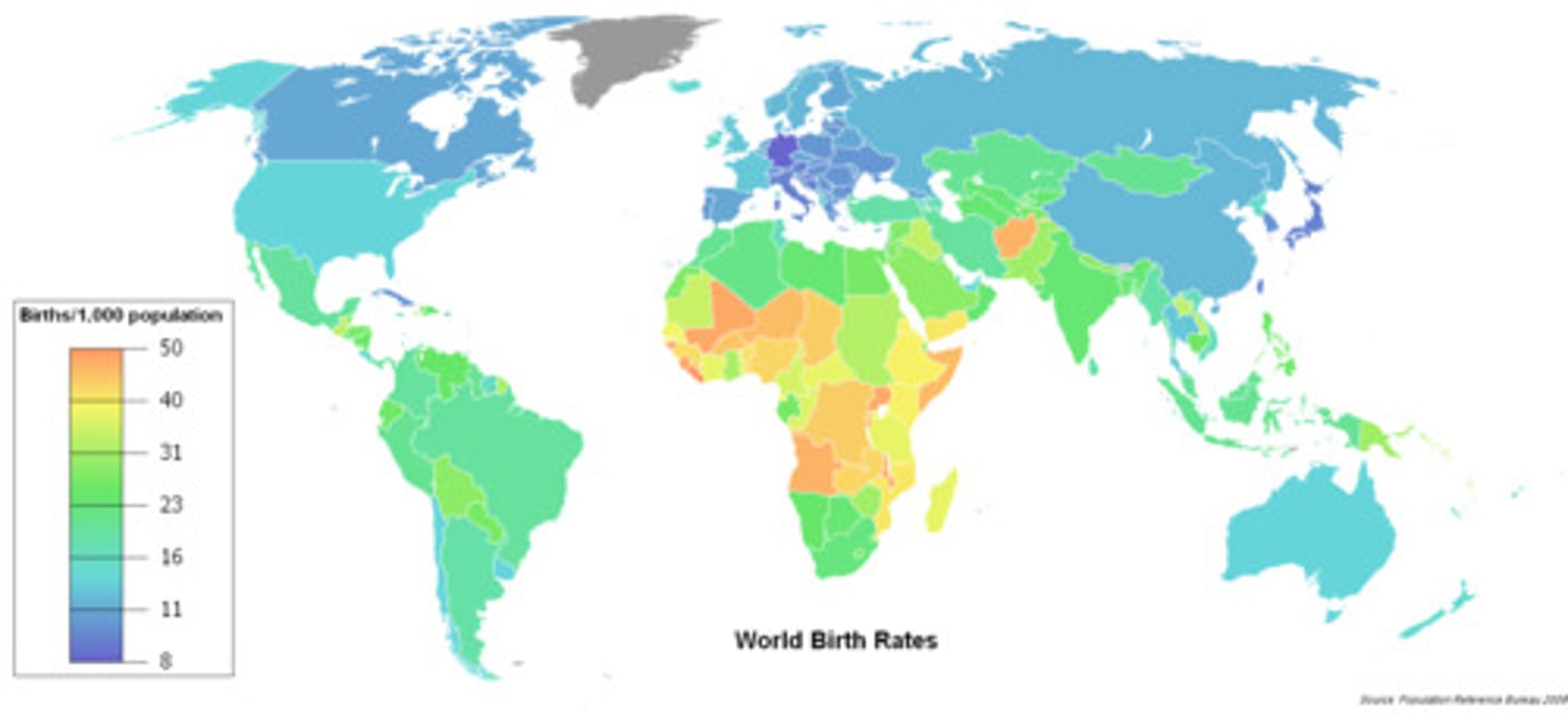 <p>Total number of live births in a year for every 1,000 people in the society</p>