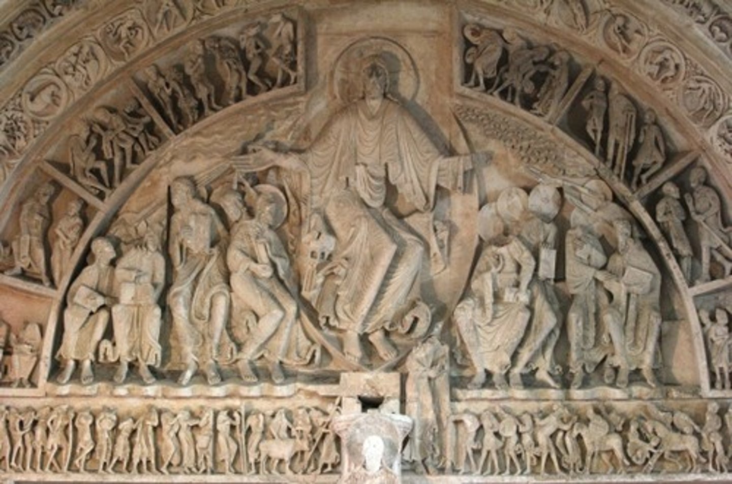 <p>Central Portal, Narthex, Church of the Madeleine, Vezelay (France), 1120-1132, Romanesque</p>