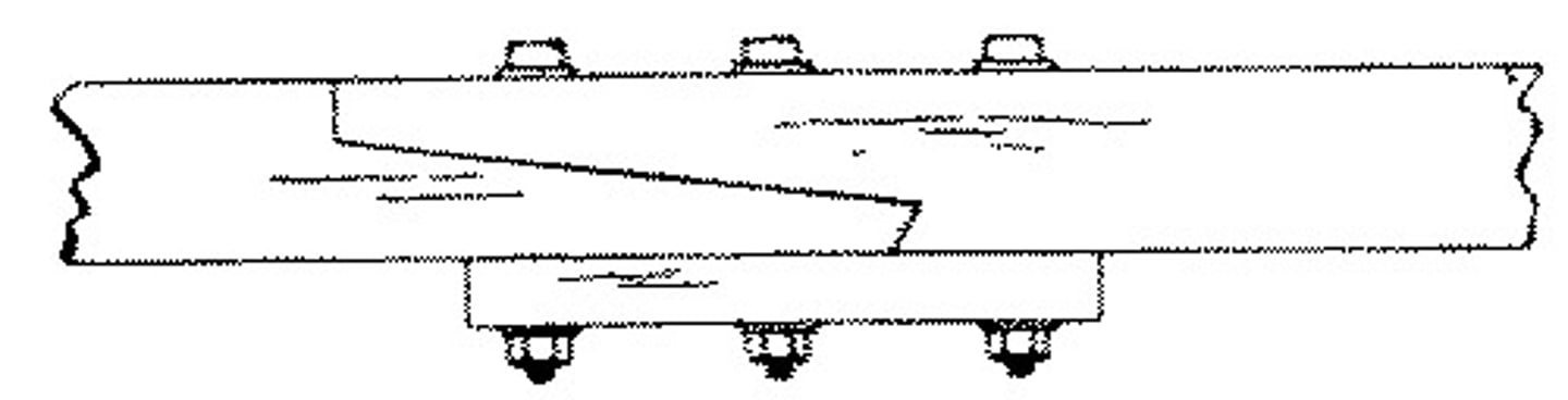 <p>SPLICE</p><p>Two pieces of timber are squared at their ends and fitted together. Two short wood pieces called scabs or metal plates called fishplates are fastened on either side of the pieces to be joined</p>