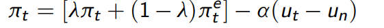 <p>then just re-arrange as inlfation expectation is inflation in period t-1</p>