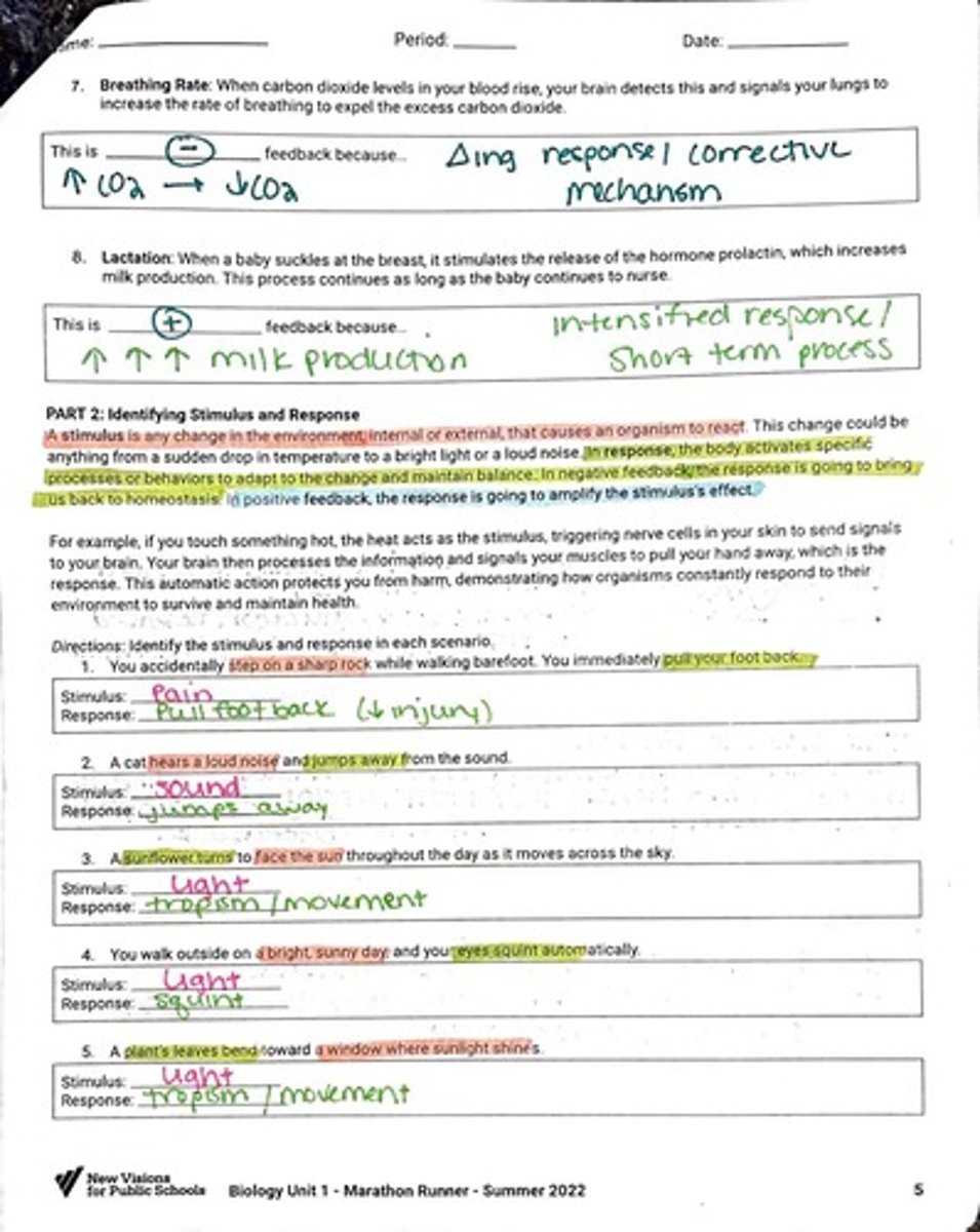 <p>A variable that triggers a response in the body.</p>