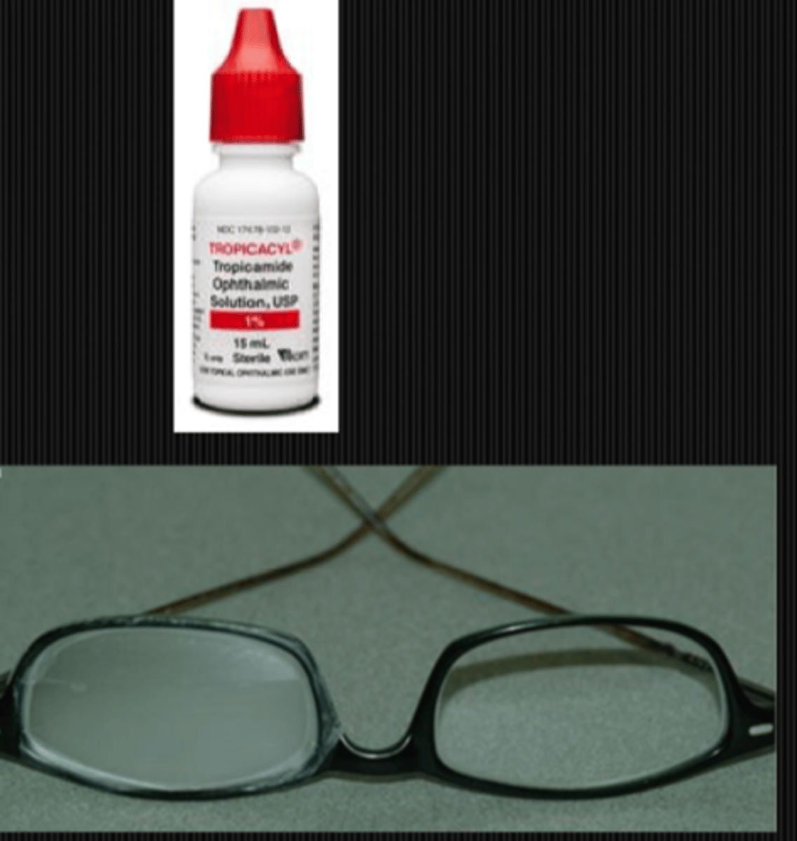 <p>tropicamide or other atropine-like drug to relax the CB (but increases anisocoria)</p><p>OR</p><p>occlude/frost bottom part of glasses lens to prevent binocular vision at near (induce monovision)</p>