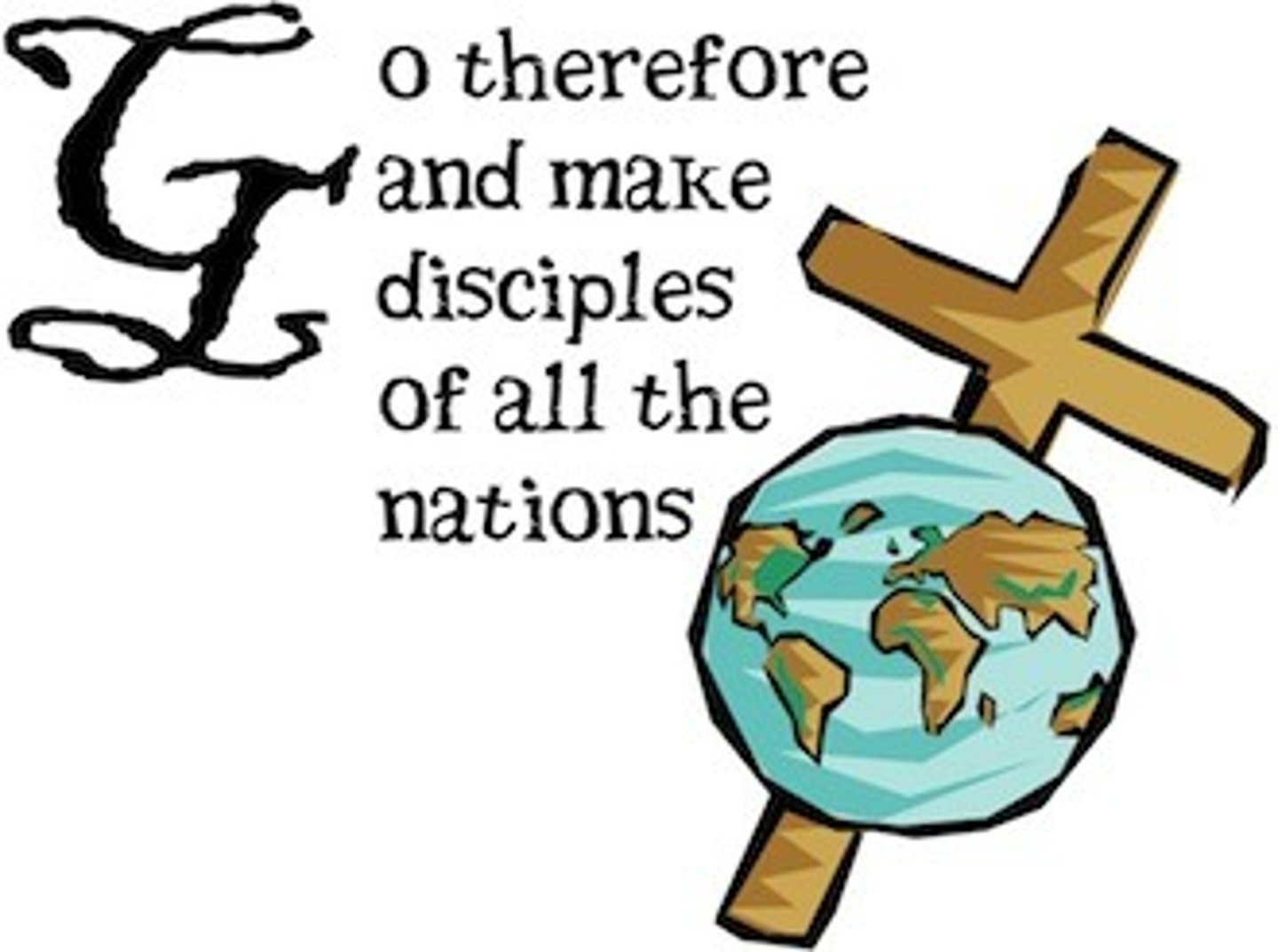 <p>- "...Baptising them in the name of the Father and of the Son and of the Holy Spirit."</p>