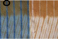 <p>d<u>yeing fabrics with dyestuffs</u> which have <u>different affinities for different types of yarn</u></p>