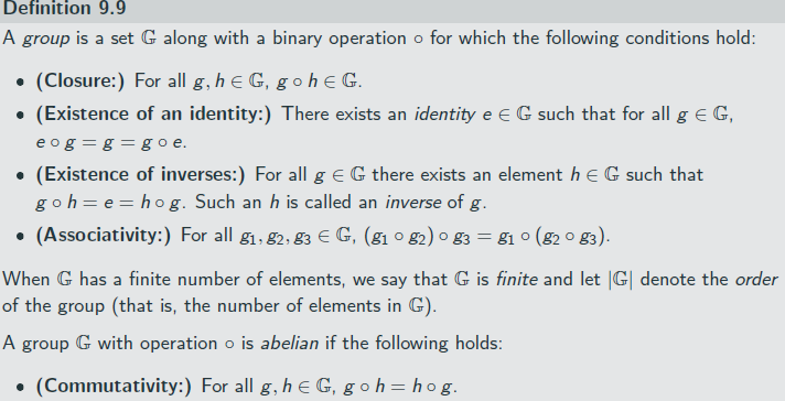 <p> m = |G|, the order of the group. Then for any element g ∈ G, itnholds that gm =1</p>