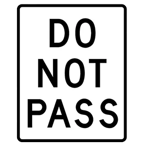 this white sign means you should not pass other vehicles