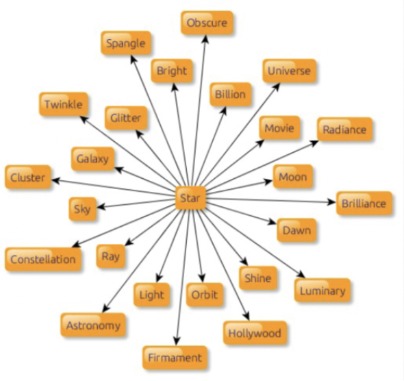 in our brain where we have nodes of information connected to each other, broad network of nodes linked to each other