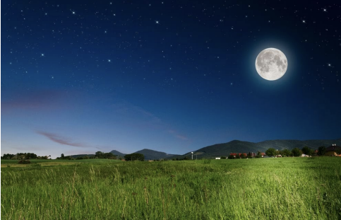 <p>moon always looks larger on the horizon than when it is high above</p>