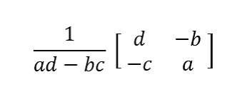 <p>ad - bc is called the <em>determinant </em>of <strong>A</strong></p>