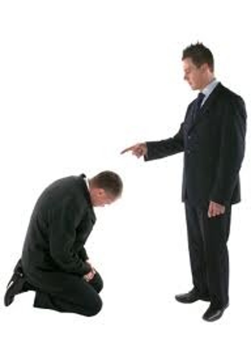 <p>treating in a condescending manner<br>ant: humble; friendly</p>